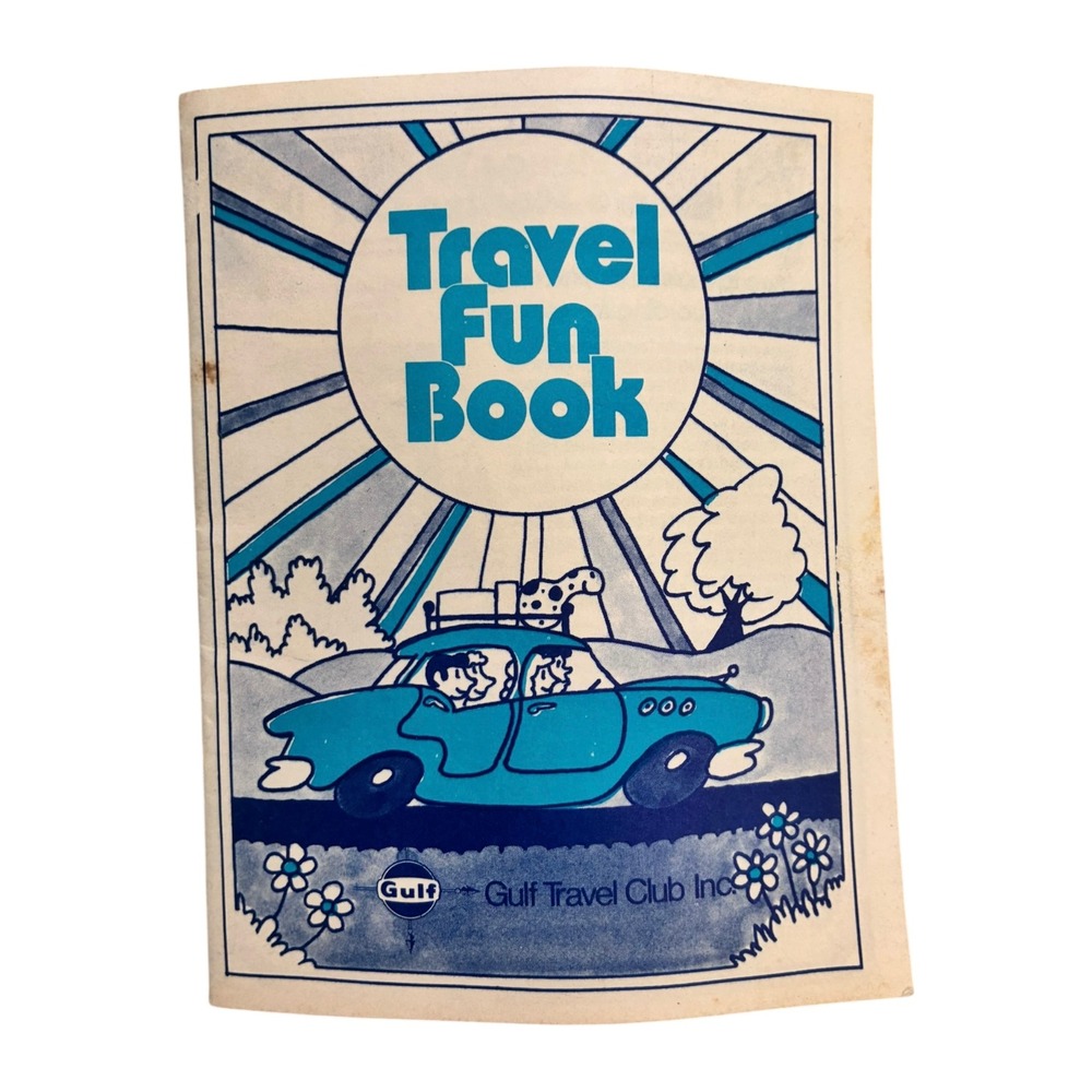 Gulf Travel Fun Book Kids OS Blue Good Vintage Road Trip Activity Game Ephemera